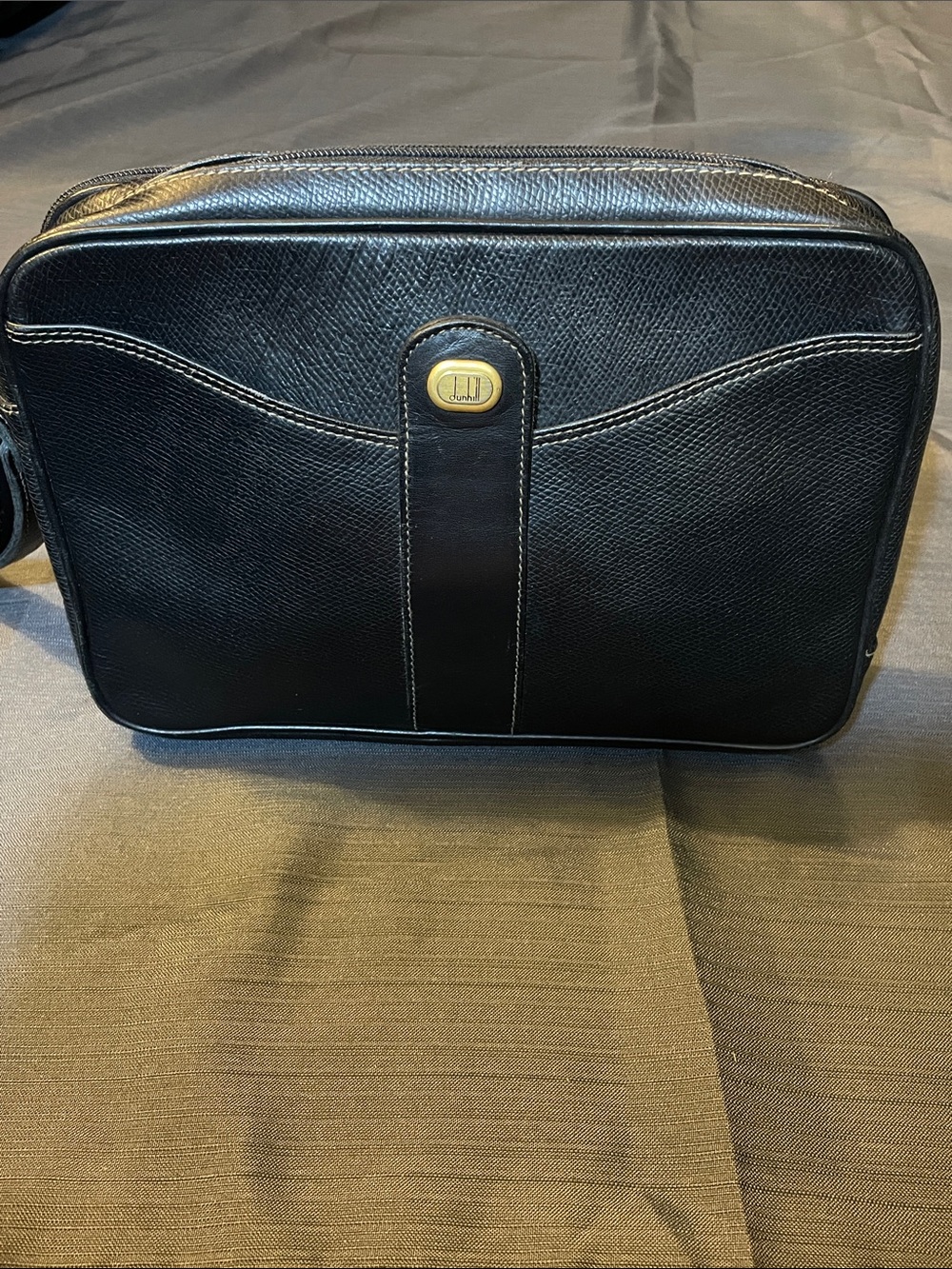 Dunhill Black Men's Leather Travel Bag